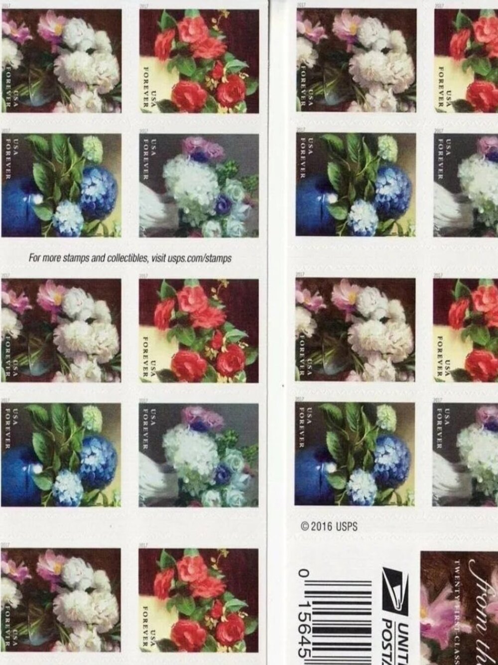 6000 FLOWERS FROM THE GARDEN FOREVER STAMPS 500 Booklets of 20 6000 stamps